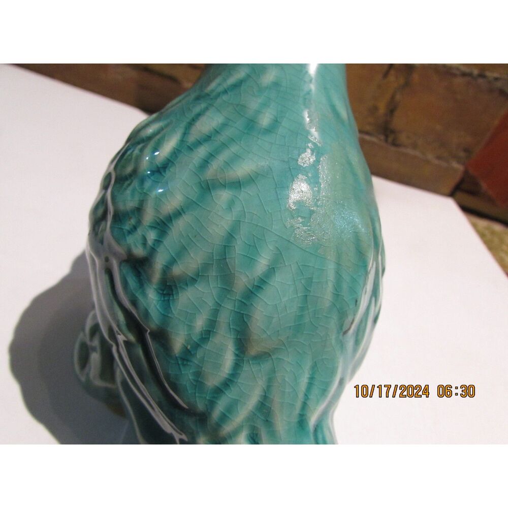 BLUE TURQUOISE BIRD FIGURINE HOME DECOR STATUE - Picture 7 of 8